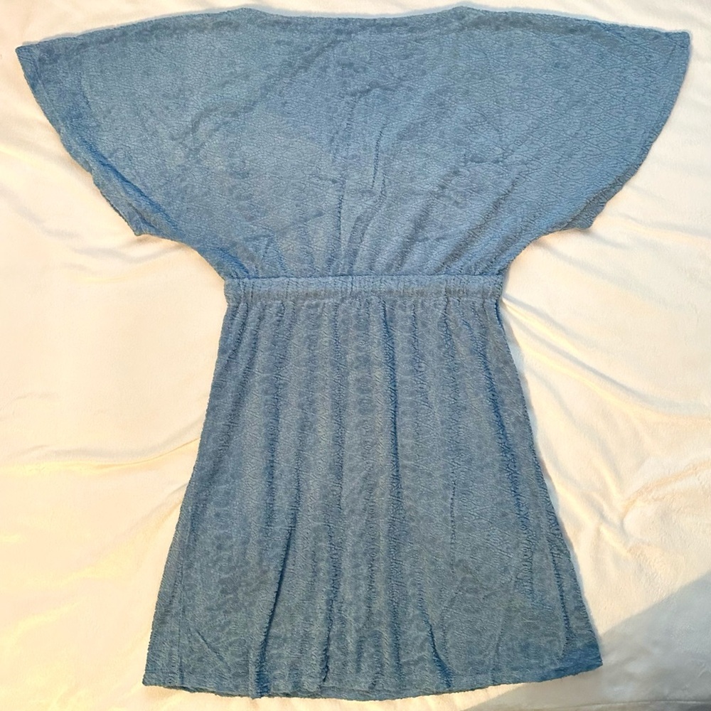 Vtg Juicy Couture Y2K Blue Terry Cloth Swim Cover Up Dress S Cotton Beads RARE - Picture 2 of 8